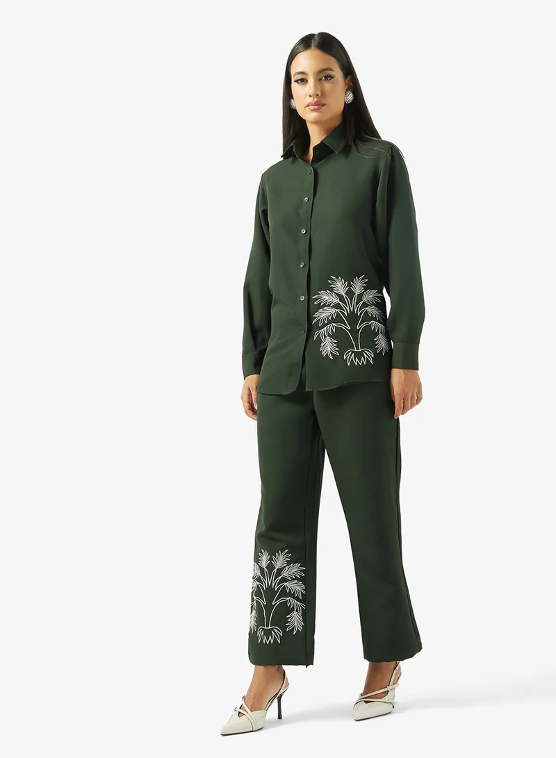 hayas closet Printed blouse and pants set